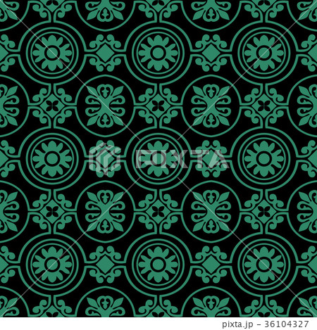 Antique seamless retro green pattern background Antique seamless retro green pattern background 36104327