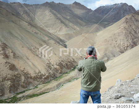 Asian traveler enjoying mountain view 36105374