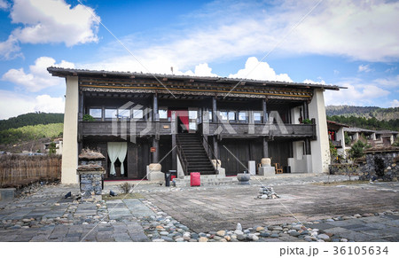 Traditional houses at Tibetan village in China Traditional houses at Tibetan village in China 36105634