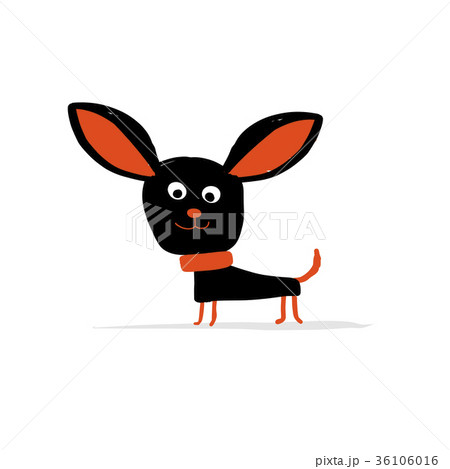 Funny small dog, sketch for your design Funny small dog, sketch for your design 36106016