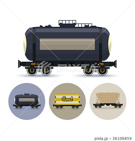 Set of icons of different types of freight cars Set of icons of different types of freight cars 36106859