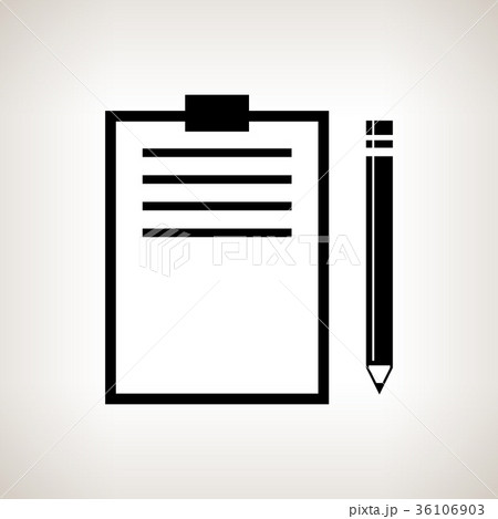 Silhouette clipboard with a pencil Silhouette clipboard with a pencil 36106903
