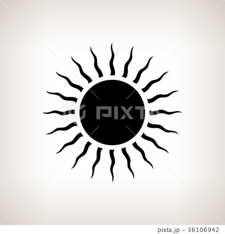 Silhouette sun with rays on a light background 36106942