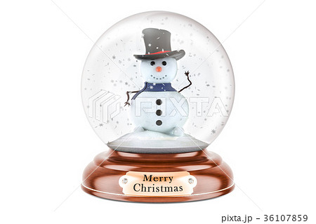 Christmas snow globe with snowman inside Christmas snow globe with snowman inside 36107859