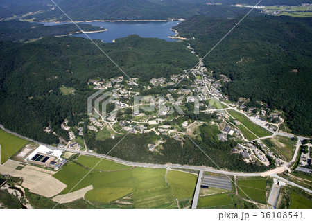 良洞民俗村 航空撮影 湖 36108541