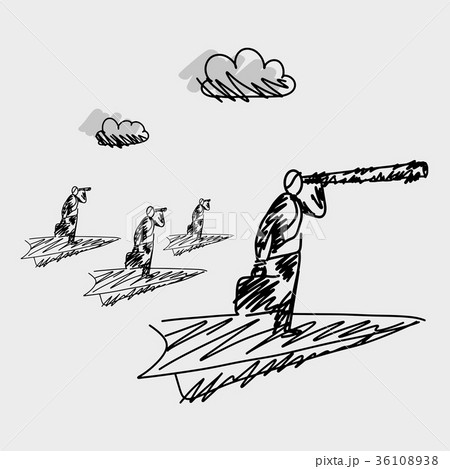 Businessman on the paper airplane  36108938