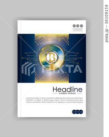 Book cover design template with bitcoin  36109159