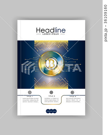 Book cover design template with bitcoin  36109160