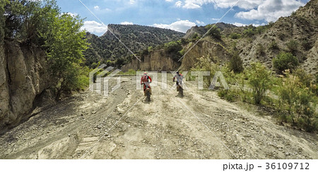 Enduro journey with dirt bike high in the 36109712