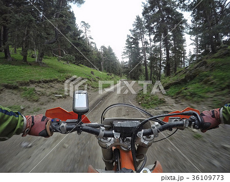 Enduro journey with dirt bike high in the 36109773