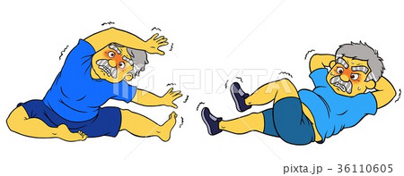 ダイエットヨガをするシニア男性 ダイエットヨガをするシニア男性 36110605