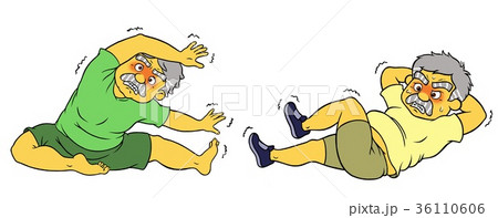 ダイエットヨガをするシニア男性 36110606