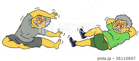 ダイエットヨガをするシニア男性 36110607