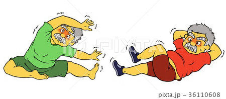 ダイエットヨガをするシニア男性 36110608