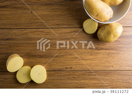 Harvest of potatoes. Vegetables Fresh potato Harvest of potatoes. Vegetables Fresh potato 36111272