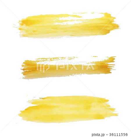 set of grunge artistic brush strokes in yellow 36111556