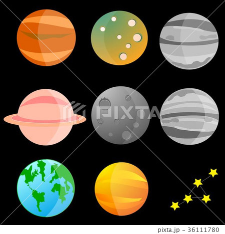 set of planet of solar system vector 36111780