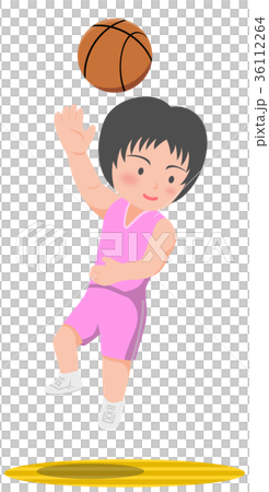 バスケットボール　フックシュート　女子 36112264