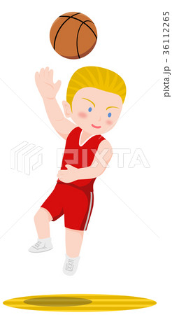 バスケットボール　フックシュート　白人 36112265