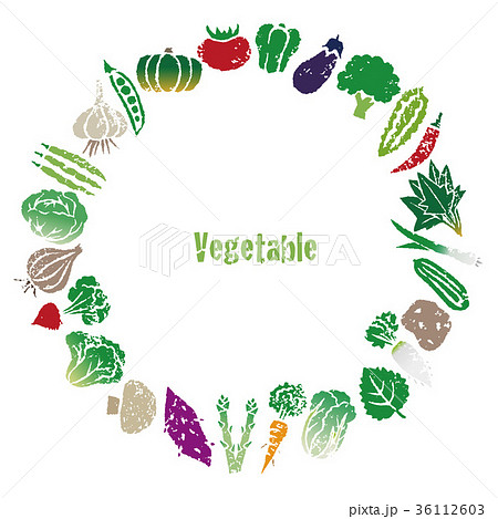 野菜のリース、円形飾りフレーム 36112603