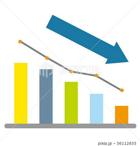 下がるグラフのイラスト素材
