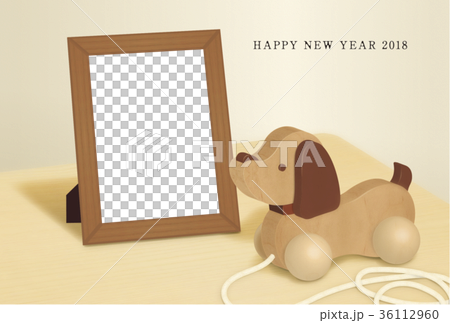 年賀状2018 木のおもちゃとフォトフレーム 36112960