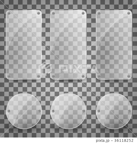 Set of Realistic Vector Glass Plate. shiny Set of Realistic Vector Glass Plate. shiny 36118252
