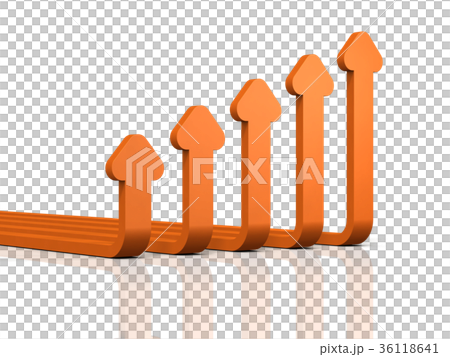 上昇傾向を表すアブストラクト3DCGイラスト 36118641