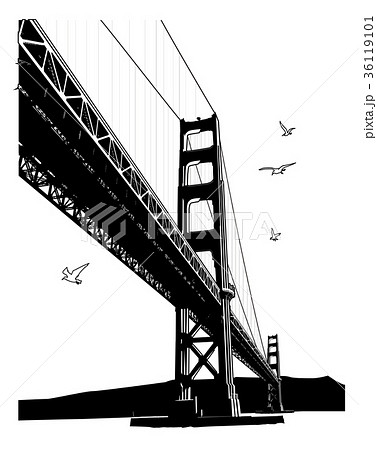 The Golden Gate Bridge San Franciscoのイラスト素材