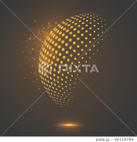 Glitter abstract globe dotted sphere. Glitter abstract globe dotted sphere. 36119784