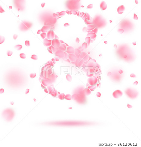 Eight March with falling flower petals. EPS 10 Eight March with falling flower petals. EPS 10 36120612