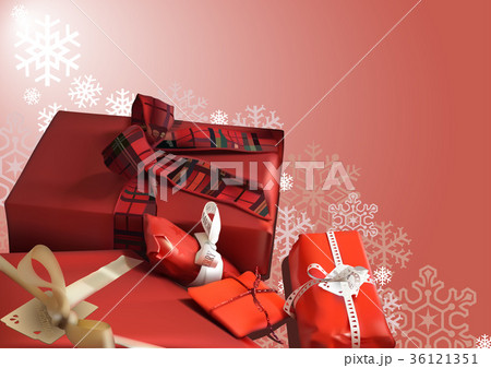 Christmas Background with Red Gifts 36121351