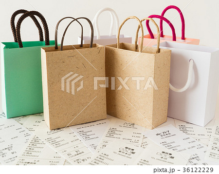 ショッピングバッグ 買い物 レシート 手提げ袋 紙袋 ショッピングバッグ 買い物 レシート 手提げ袋 紙袋 36122229