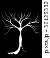Black and white silhouette of a dendroid girl. 36125332