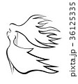 Silhouette of a girl and the wind. 36125335