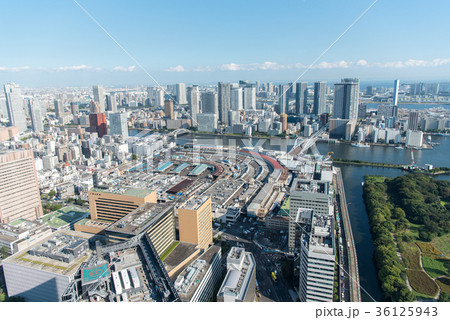 築地市場、朝日新聞東京本社、築地大橋、浜離宮 36125943