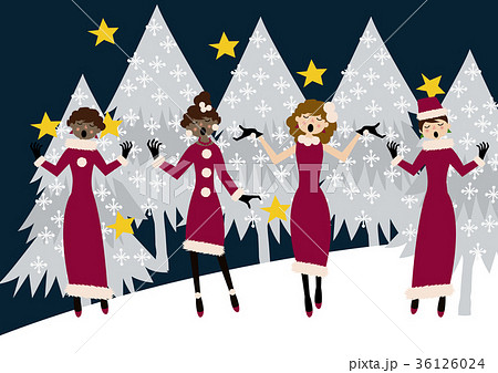 音楽会 冬季 クリスマス カレンダー用クリップアート のイラスト素材