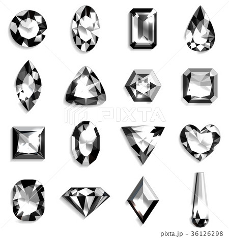 宝石 白 ダイヤモンドのイラスト素材