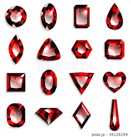 宝石 赤 ルビーのイラスト素材