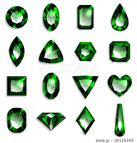 宝石 緑 エメラルドのイラスト素材