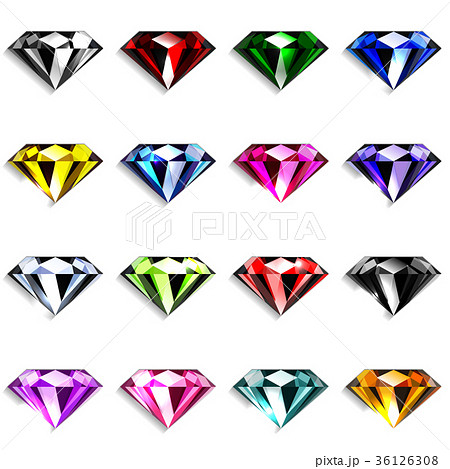 宝石 カラフル ブリリアントカット 横 宝石 カラフル ブリリアントカット 横 36126308
