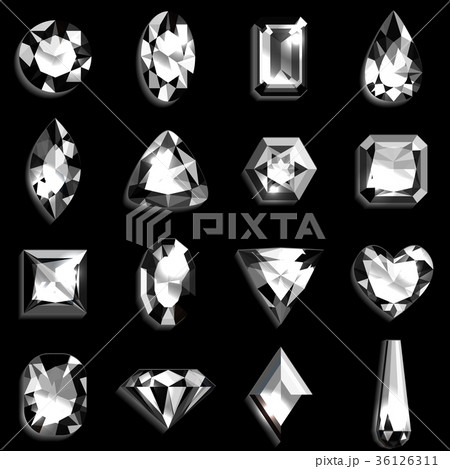 宝石 白 ダイヤモンドのイラスト素材