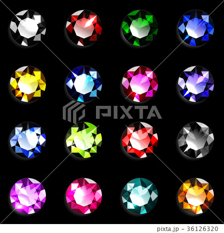 宝石 カラフル ブリリアントカット 上のイラスト素材
