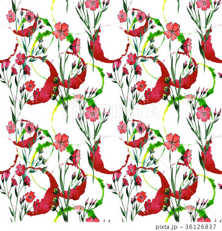 Wildflower flax flower pattern in a watercolor Wildflower flax flower pattern in a watercolor 36126837