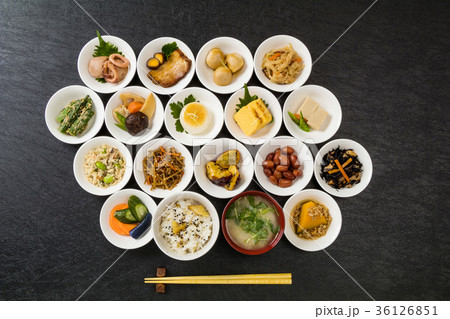 一般的なごはんとおかず　Side dishes of rice japanese food 36126851