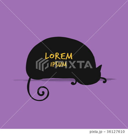 Cute cat silhouette, sketch for your design Cute cat silhouette, sketch for your design 36127610