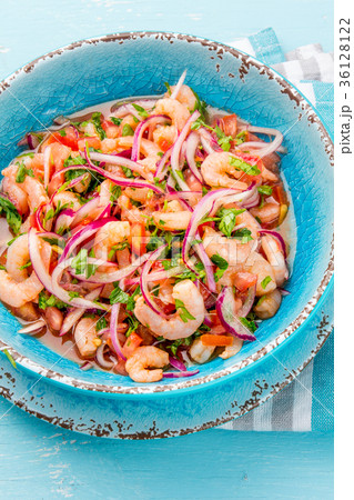 Ecuadorian shrimps ceviche sebiche with tomatoes 36128122