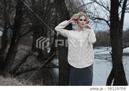 beautiful young  blonde woman with blue eyes 36129709