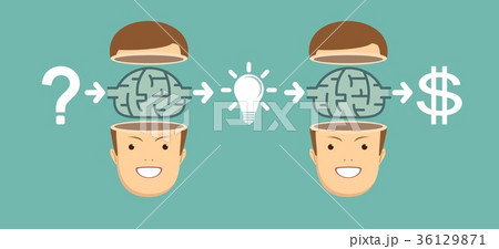 Businessman character makes money. Businessman character makes money. 36129871