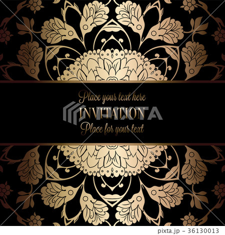 Vintage baroque Wedding Invitation template 36130013